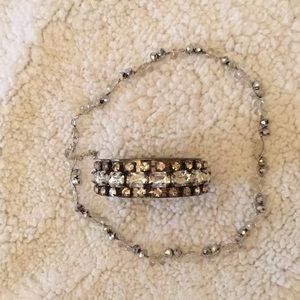 Necklace and bracelet set rhinestone